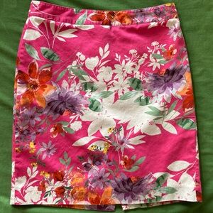 Van Heusen Studio Cotton Floral Lined Skirt 6 S Small